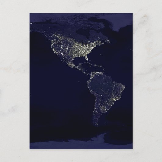 Carte Postale La Terre à la nuit (Devant)