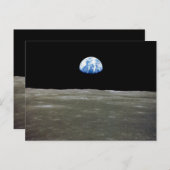 Carte Postale La Terre de Lune dans l'espace noir (Devant / Derrière)