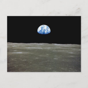 Carte Postale La Terre de Lune dans l'espace noir