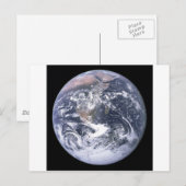 Carte Postale La Terre "Marbre Bleu" semble d'Apollo 17 (Devant / Derrière)