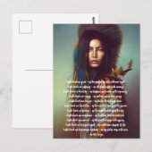 Carte Postale La Terre M'Enseigner La Prière Femme Indigène (Devant / Derrière)