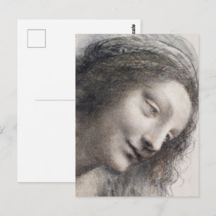 Carte Postale La Tête de la Vierge par Léonard de Vinci