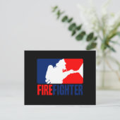 Carte Postale La tête de pompier en trois couleurs (Debout devant)