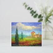 Carte Postale La Toscane HIlside avec des pavots (Debout devant)