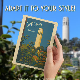 Carte Postale La tour Coit sur Telegraph Hill, San Francisco Tra