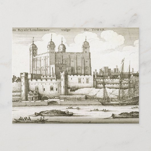 Carte Postale La Tour de Londres, 1647 (gravure) (Devant)