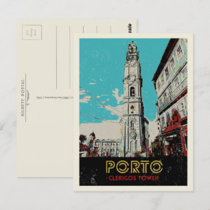 Carte Postale La tour de Porto Clerigos illustration Portugal