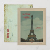 Carte postale La Tour Eiffel (Devant / Derrière)