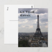 Carte postale La Tour Eiffel (Devant / Derrière)