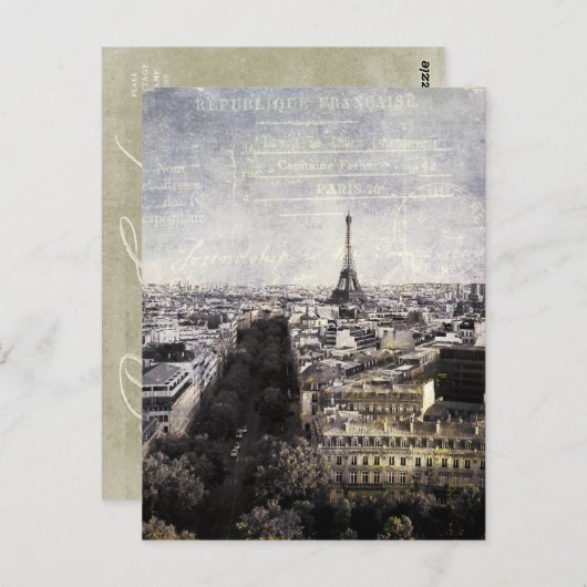 Carte Postale la tour eiffel (Devant / Derrière)