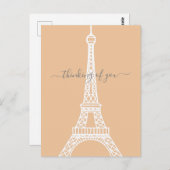 Carte Postale La tour Eiffel blanche moderne qui pense à vous (Devant / Derrière)