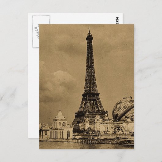 Carte Postale La Tour Eiffel depuis la Seine Paris Exposition (Devant / Derrière)