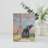 Carte Postale La Tour Eiffel et l'éléphant de Fremiet (Debout devant)