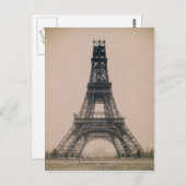 Carte Postale La Tour Eiffel : État de la construction 1888 (Devant / Derrière)