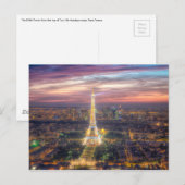 Carte Postale La Tour Eiffel la nuit, Paris France (Devant / Derrière)