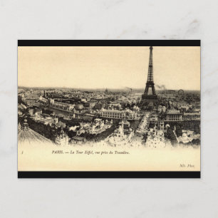 Carte Postale La Tour Eiffel, Paris France c1910 Vintage