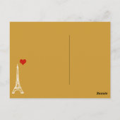 Carte Postale la tour Eiffel, rayures & amour (Dos)