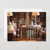 Carte Postale La Tranquillité de la bibliothèque (Devant / Derrière)