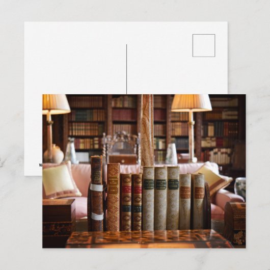 Carte Postale La Tranquillité de la bibliothèque (Devant / Derrière)