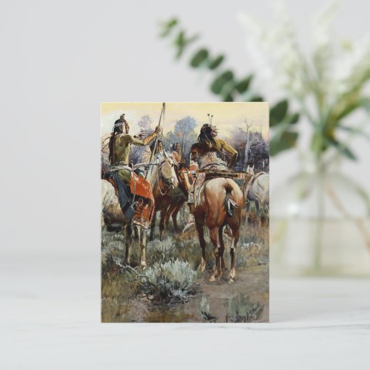 Carte Postale "La trêve" Art occidental de Charles M Russell (Debout devant)