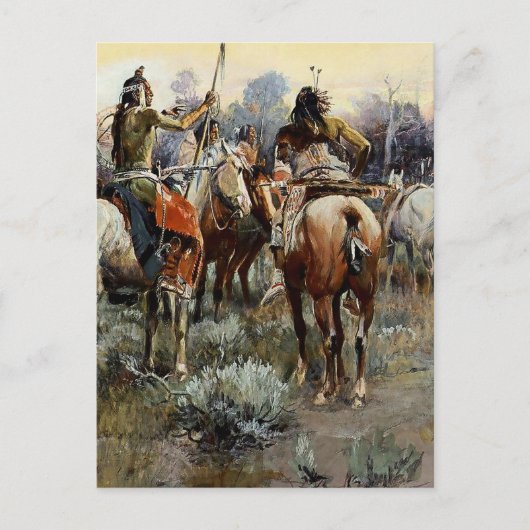 Carte Postale "La trêve" Art occidental de Charles M Russell (Devant)