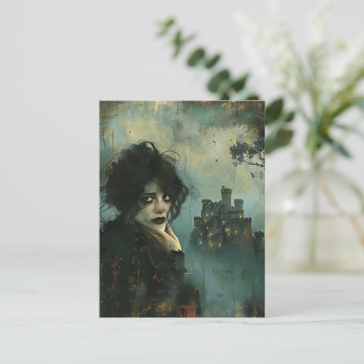 Carte Postale La triste femme au château (Debout devant)