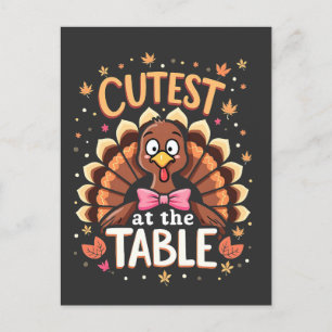 Carte Postale La Turquie à la table drôle Thanksgiving