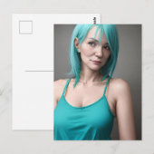 Carte Postale La Turquoise Haired Woman (Devant / Derrière)