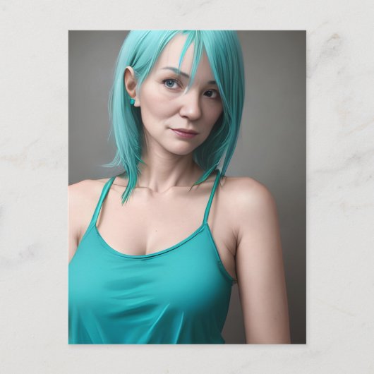 Carte Postale La Turquoise Haired Woman (Devant)