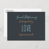 Carte Postale La typographie de l'amour distante sociale cite de (Devant / Derrière)