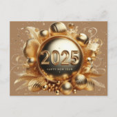 Carte Postale La typographie d'or bonne année 2025 (Devant)