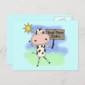 Carte Postale La vache a lu plus de livres (Devant / Derrière)
