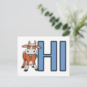 Carte Postale La vache dit bonjour (Debout devant)