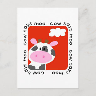 Carte Postale La vache dit des maillots et des cadeaux de Moo