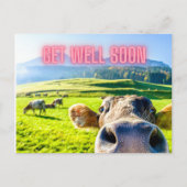 Carte Postale La vache drôle va bien bientôt (Devant)
