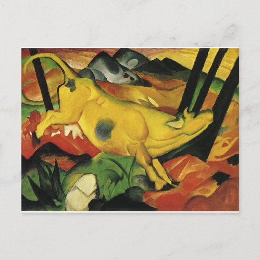 Carte Postale La vache jaune par Franz Marc (Devant)