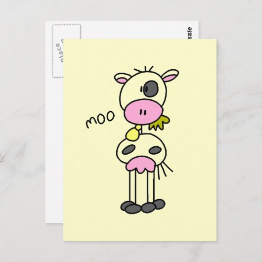 Carte Postale La vache raconte des maillots et des cadeaux (Devant / Derrière)