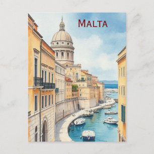 Carte Postale La Valette Malte Lieu de voyage célèbre vintage 