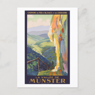 Carte Postale La Vallée de Munster Poster vintage 1925