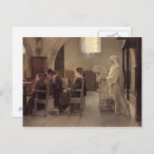 Carte Postale La veille de la première communion, avant 1890 (Devant / Derrière)