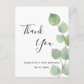 Carte Postale La verdure d'eucalyptus d'anniversaire merci (Devant)