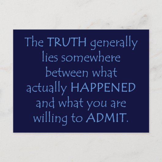 Carte Postale La vérité se situe quelque part entre ce qui s'est (Devant)