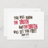Carte Postale La vérité vous libérera ! (Devant / Derrière)