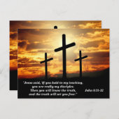 Carte Postale La Vérité Vous Rendra Libres Verset Biblique à Mém (Devant / Derrière)