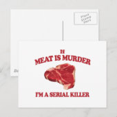 Carte Postale La viande est un meurtre (Devant / Derrière)