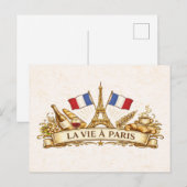 Carte Postale La vie à Paris (Devant / Derrière)