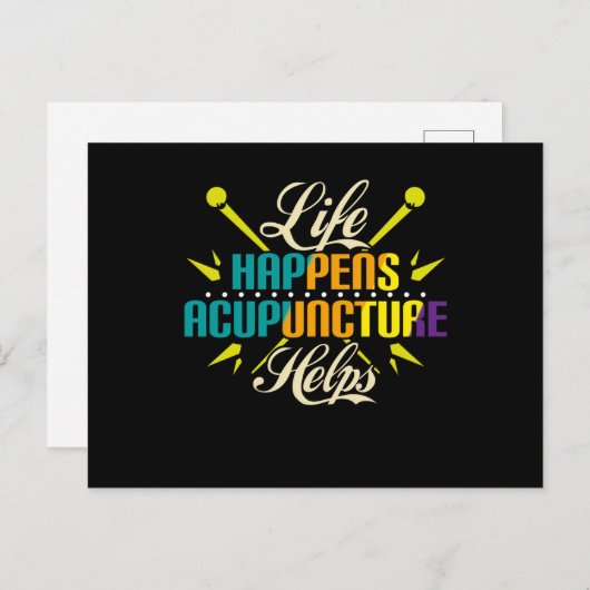 Carte Postale La Vie Arrive Acupuncture Aide, Acupuncture (Devant / Derrière)