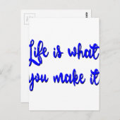 Carte Postale La Vie, c'est ce que vous faites, c'est la typogra (Devant / Derrière)