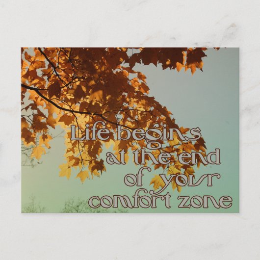 Carte Postale La vie commence à la fin de votre zone de confort (Devant)