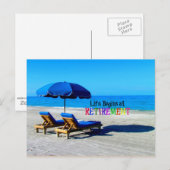 Carte Postale La vie commence à la retraite (Devant / Derrière)